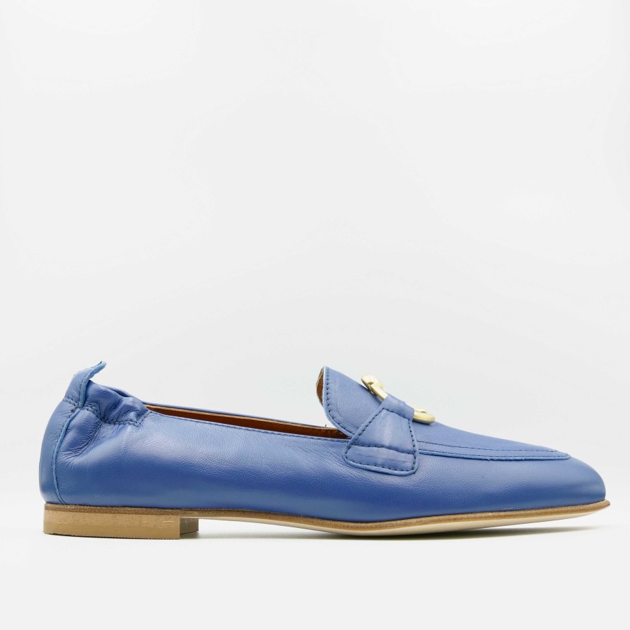 Illuminal - Colored Leather Loafers With Accessory And Elastic On The Back Online