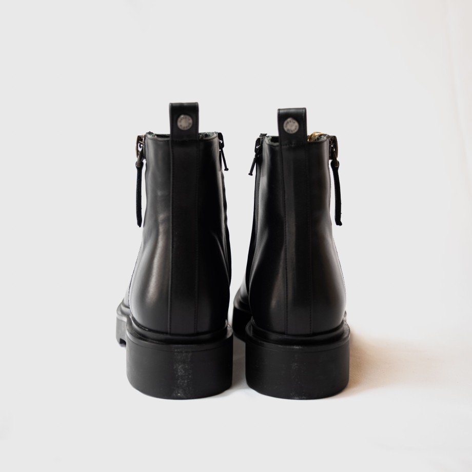 Albano - Leather Ankle Boots With Side Zips Clearance