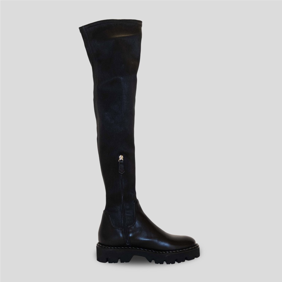 Roberto Festa - Super Stretch Black Leather Boots Hot