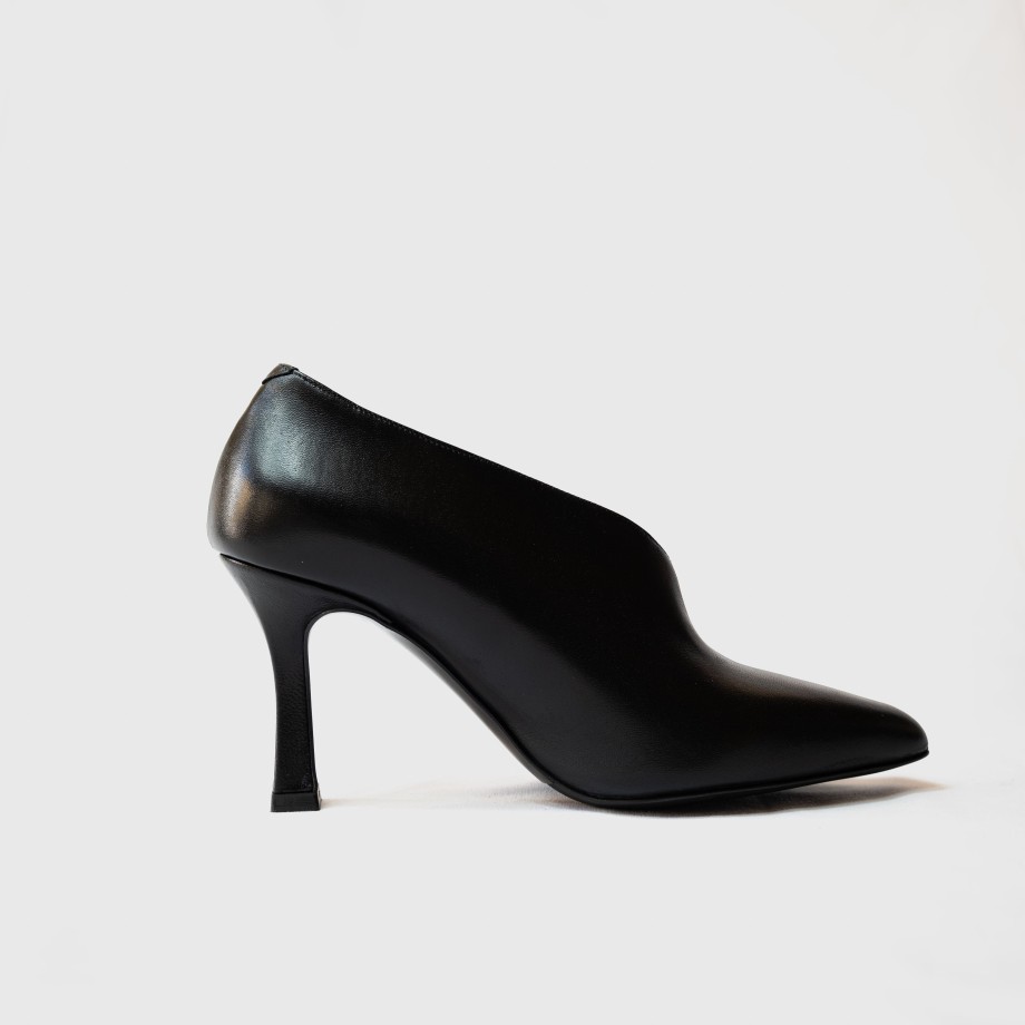 Albano - Black Leather Pumps Wholesale