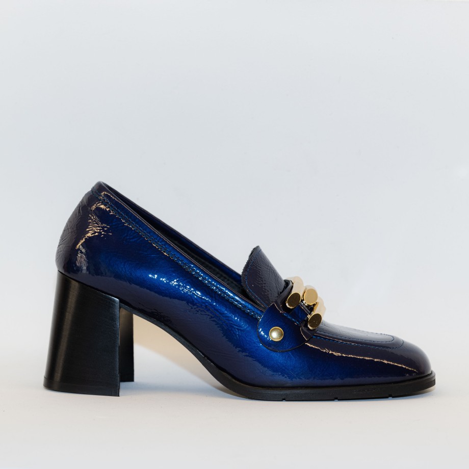 Llluminal - Blue Naplak Moccasins High Heel And Accessory Clearance