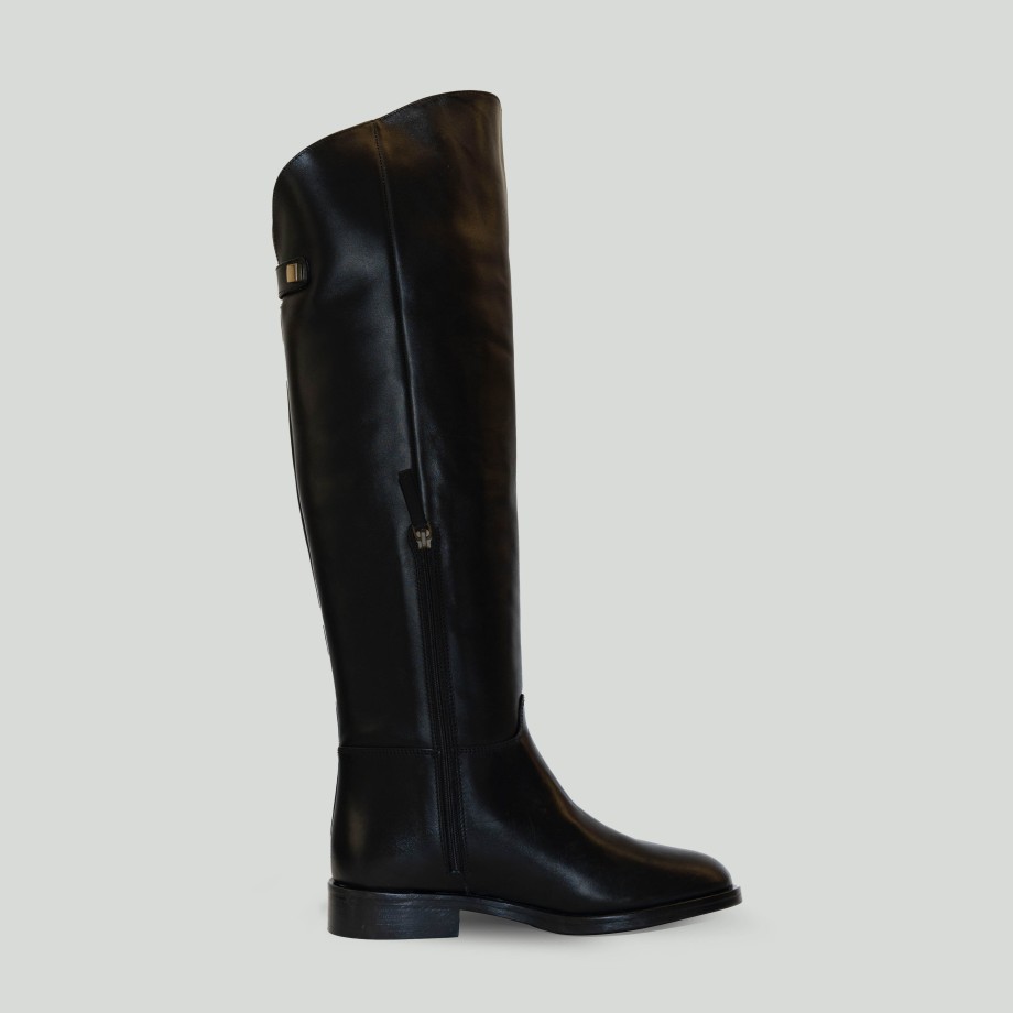 Angelo Bervicato - Black Leather High Boots Hot