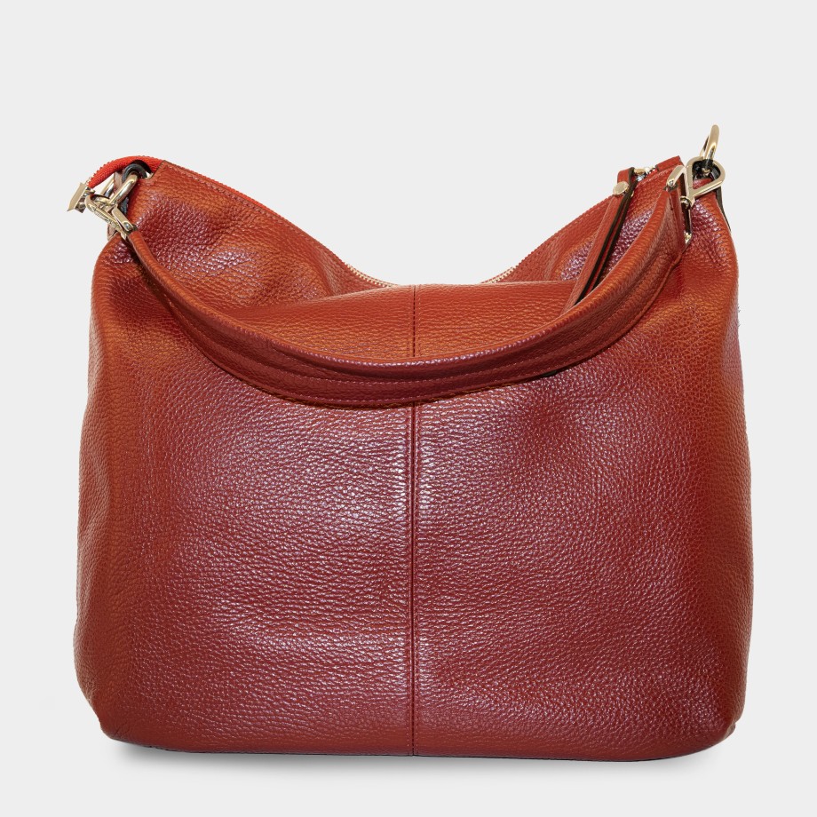 Gianni Notaro - Wine Leather Bag With Handle And Shoulder Strap Online