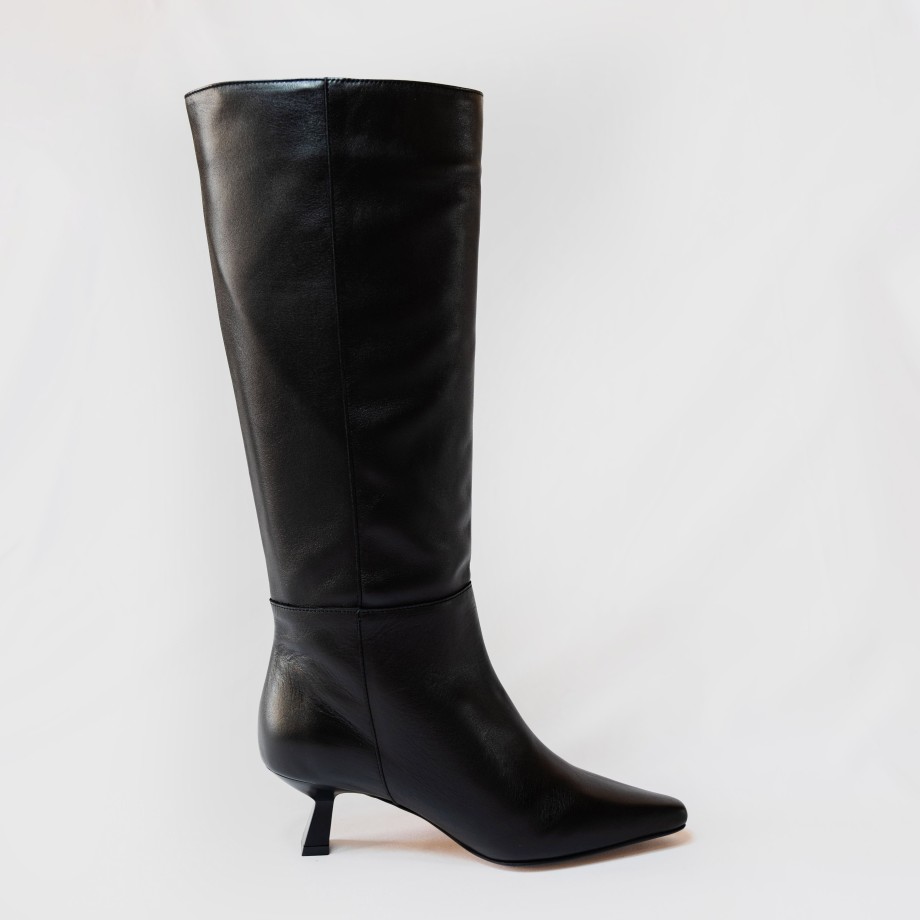 Angel Alarcon - Pointed Leather Boots With Rocchetta Heel Wholesale