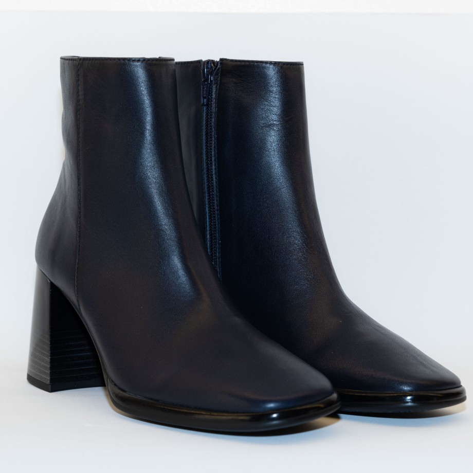 Hispanitas - Leather Ankle Boots With Wide Heel And Zip Best