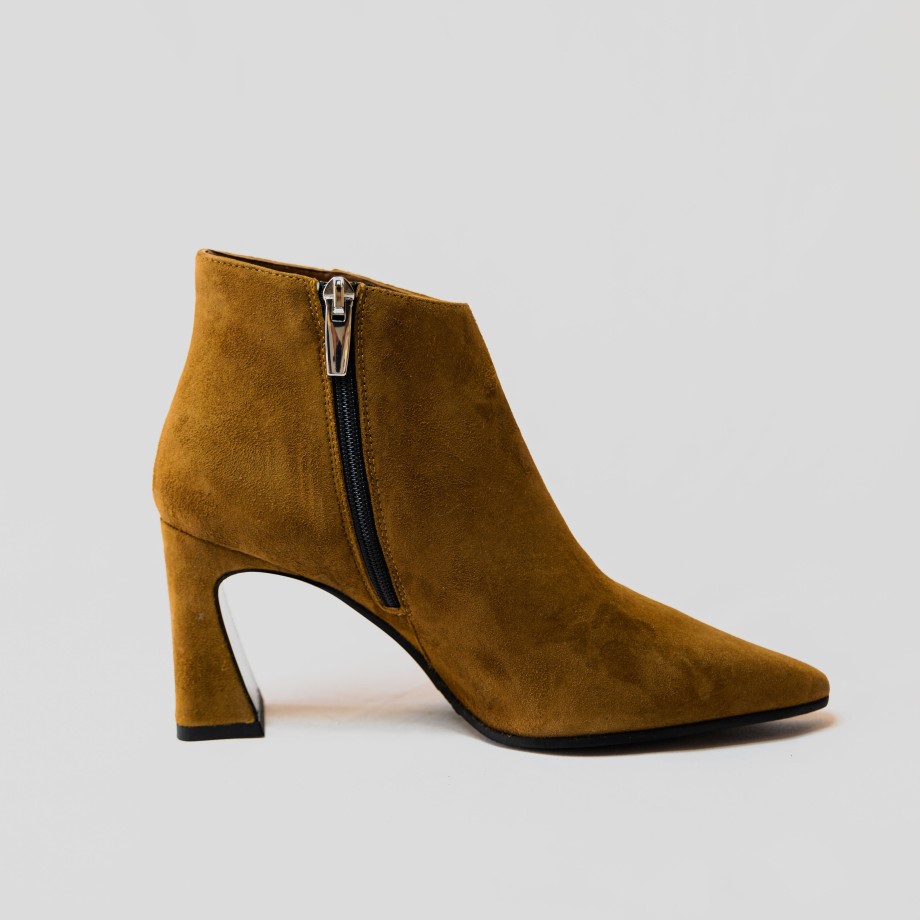 Eva Luna - Leather Suede Ankle Boots With Zip Clearance