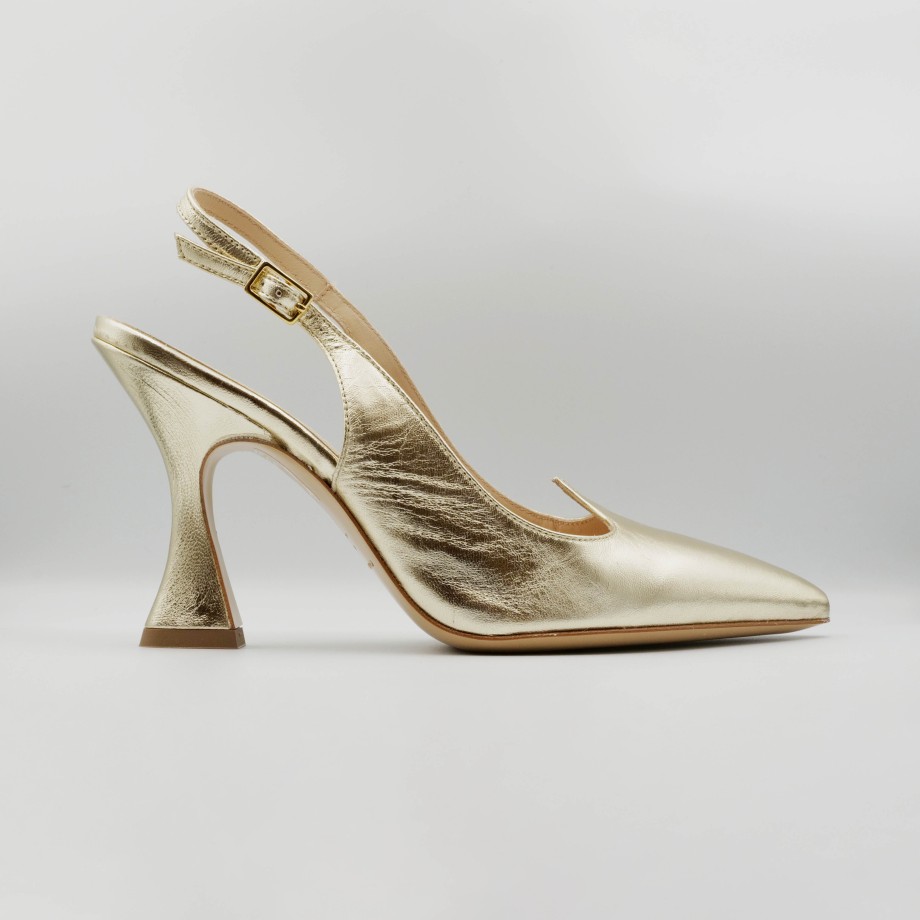 Fabio Rusconi - Leather Slingback Strap And High Heel Platinum Online