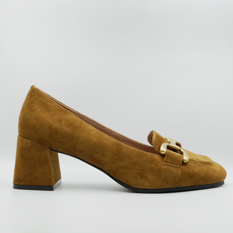 Bibi Lou - Suede Loafers With Wide Heel And Buckle Hot