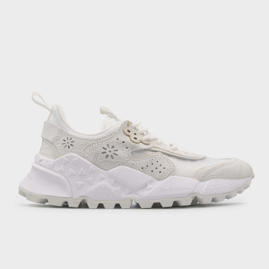 Flower Mountain Brand White Leather Sneakers Online