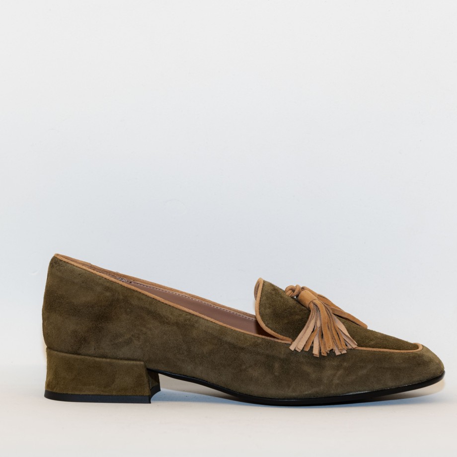 Calzaiuoli Toscani - Green Suede Moccasins With Bells Best